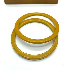 Vintage Butterscotch Bakelite‎ Bangles Set of 2 Retro Bracelets